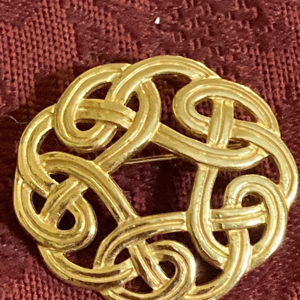 14K GOLD JAMES AVERY ESTATE OPEN WORK SWIRL PIN - GORGEOUS - Picture 10 of 14